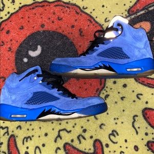 Air jordan 5  blue suede sz 9.5